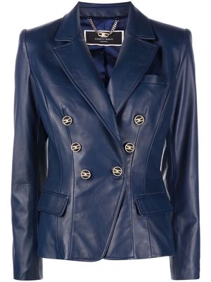 Elisabetta Franchi double-breasted leather jacket - Blue