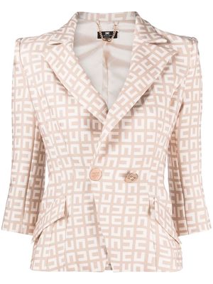 Elisabetta Franchi double-breasted logo-print blazer - Pink