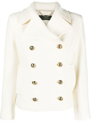 Elisabetta Franchi double-breasted military jacket - White