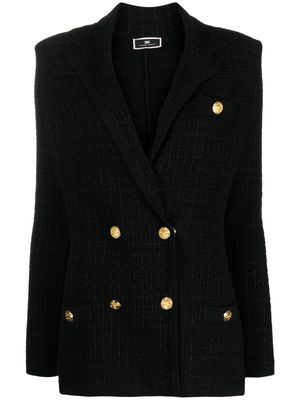 Elisabetta Franchi double-breasted tweed blazer - Black