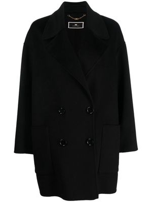 Elisabetta Franchi double-breasted wool coat - Black