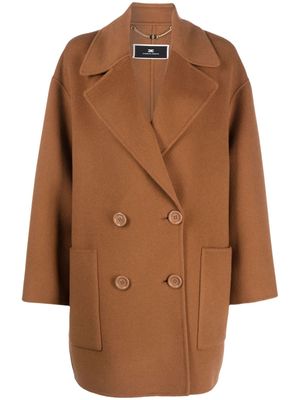 Elisabetta Franchi double-breasted wool coat - Brown