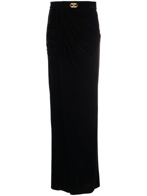 Elisabetta Franchi draped maxi skirt - Black