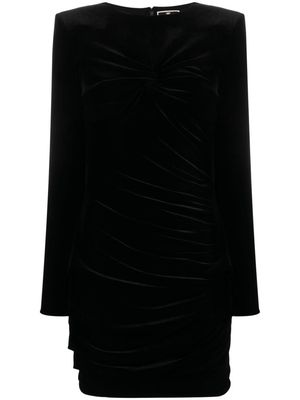 Elisabetta Franchi draped velvet minidress - Black
