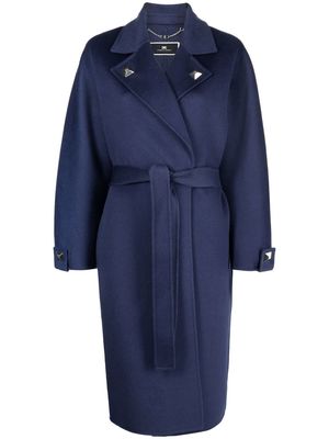 Elisabetta Franchi dressing-gown stud-detail coat - Blue