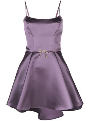 Elisabetta Franchi duchesse-satin bow-detail minidress - Purple
