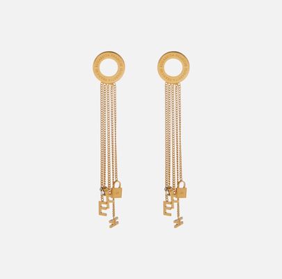 Elisabetta Franchi Earrings With Hanging Tassels And Charms