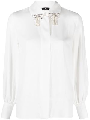 Elisabetta Franchi embellished bow blouse - White