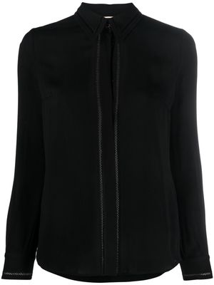 Elisabetta Franchi embroidered long-sleeved shirt - Black
