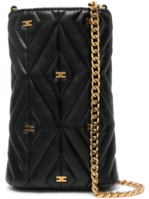 Elisabetta Franchi Étoile quilted phone case - Black