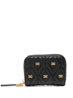 Elisabetta Franchi Étoile quilted wallet - Black