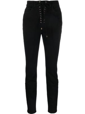 ELISABETTA FRANCHI eyelet-detailing skinny jeans - Black