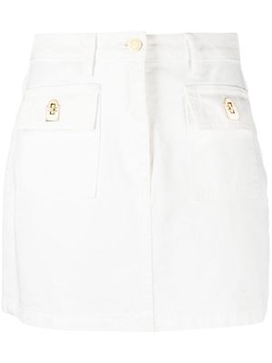 Elisabetta Franchi flap-pocket denim skirt - White