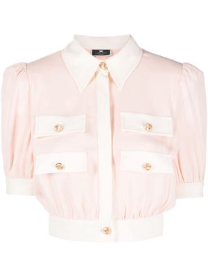Elisabetta Franchi flap-pockets cropped blouse - Pink