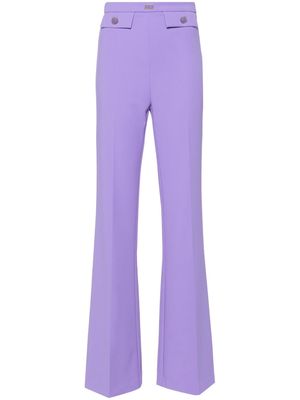 Elisabetta Franchi flared crepe trousers - Purple