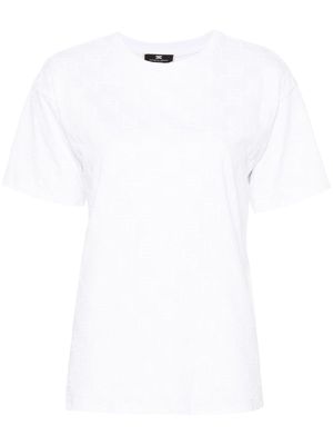 Elisabetta Franchi flocked-logo cotton T-shirt - White