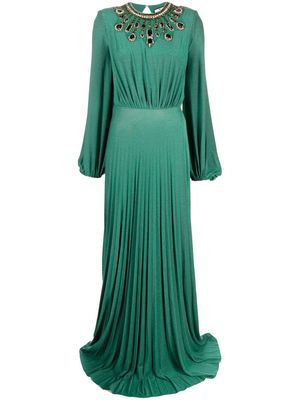 Elisabetta Franchi floor-length jewel-embellished gown - Green
