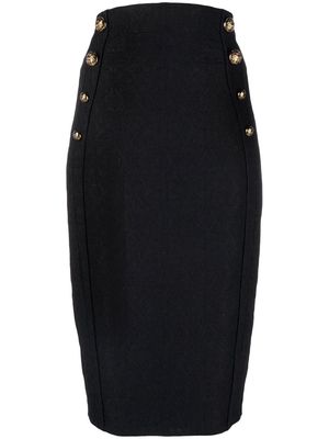 Elisabetta Franchi floral calf-length skirt - Black