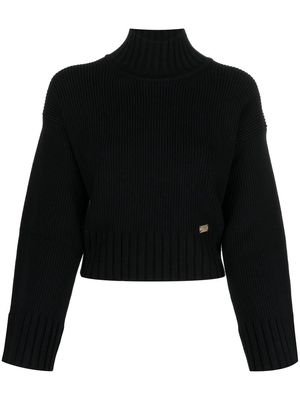Elisabetta Franchi funnel-neck wide-sleeves jumper - Black