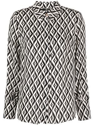 Elisabetta Franchi geometric logo-print shirt - Black