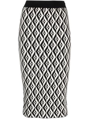 Elisabetta Franchi geometric-pattern high-waisted skirt - Black