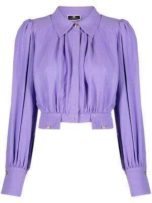 Elisabetta Franchi georgette-crepe draped blouse - Purple