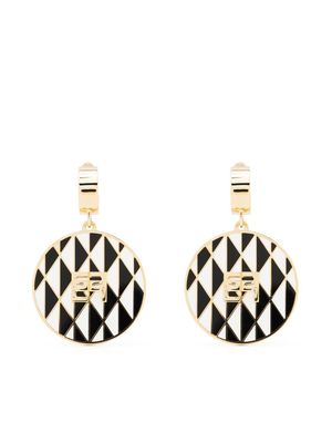 Elisabetta Franchi graphic-pattern drop earrings - Gold