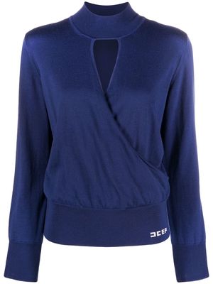 Elisabetta Franchi high-neck knit jumper - Blue