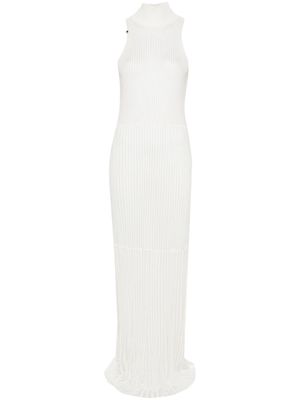 Elisabetta Franchi high-neck ribbed maxi dress - White
