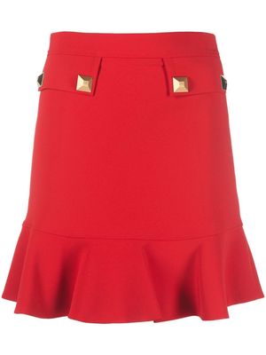 Elisabetta Franchi high-waisted peplum mini-skirt - Red