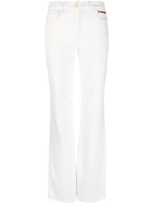 Elisabetta Franchi horsebit high-waisted flared jeans - White