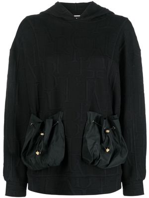 Elisabetta Franchi jacquard jersey hoodie - Black