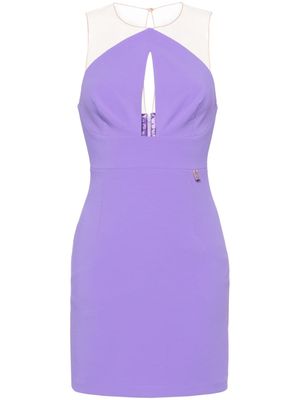 Elisabetta Franchi key-hole neckline mini dress - Purple