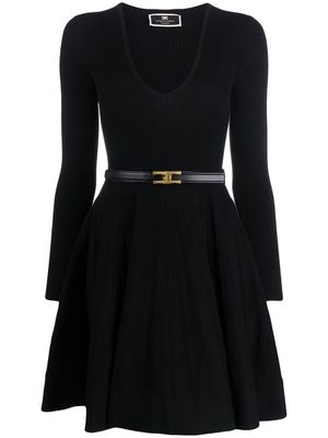 Elisabetta Franchi knitted A-line dress - Black