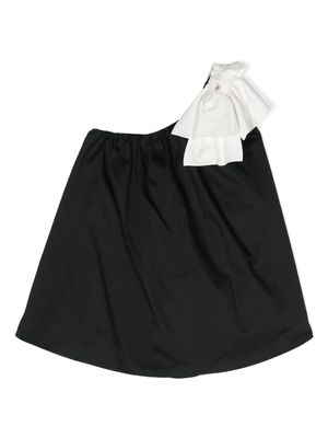Elisabetta Franchi La Mia Bambina bow-detail party dress - Black