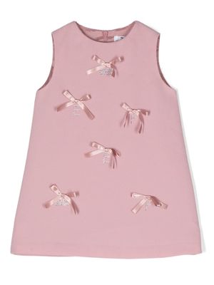 Elisabetta Franchi La Mia Bambina bow-detail sleeveless dress - Pink