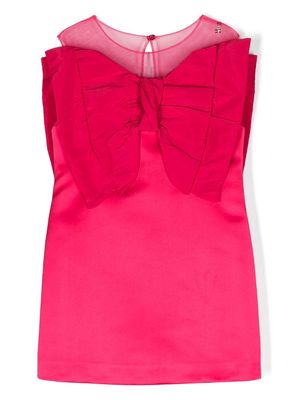 Elisabetta Franchi La Mia Bambina bow-detailing sleeveless dress - Pink