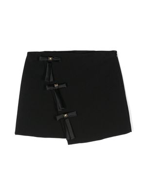 Elisabetta Franchi La Mia Bambina bow-embellished miniskirt - Black