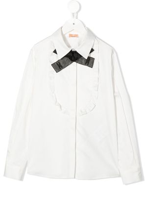 Elisabetta Franchi La Mia Bambina button-down long-sleeve shirt - White