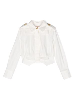 Elisabetta Franchi La Mia Bambina buttoned cotton shirt - White
