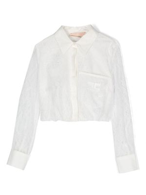 Elisabetta Franchi La Mia Bambina corded-lace blouse - White