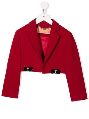 Elisabetta Franchi La Mia Bambina cropped single-breasted blazer - Red