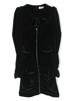 Elisabetta Franchi La Mia Bambina crystal-embellished velvet dress - Black