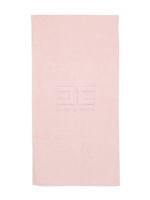 Elisabetta Franchi La Mia Bambina embroidered-logo shower towel - Pink