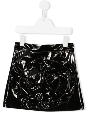 Elisabetta Franchi La Mia Bambina high-shine finish mini skirt - Black