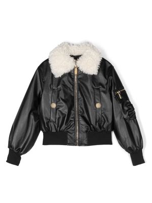 Elisabetta Franchi La Mia Bambina La Mia Bambina faux-fur jacket - Black