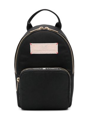Elisabetta Franchi La Mia Bambina logo-appliqué backpack - Black