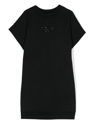 Elisabetta Franchi La Mia Bambina logo-appliqué jersey dress - Black