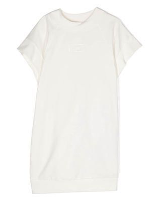 Elisabetta Franchi La Mia Bambina logo-appliqué jersey dress - White
