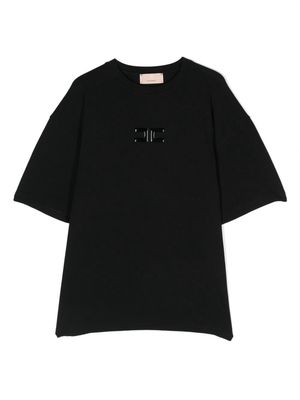 Elisabetta Franchi La Mia Bambina logo-appliqué T-shirt - Black